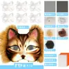 Fantasia de Rosto de Gato Mais Vendida Transfronteiriça Cosplay Máscara de Gato Festa Dançante Halloween Conjunto Máscara de Pelúcia DIY