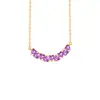 Colar de Prata Esterlina S925 em Estoque de Fábrica Inlaid com Pedra de Cristal Garnet Peridot Natural Corrente Leve de Luxo Sorriso Clavícula