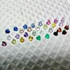 Citrino natural, amatista, zafiro, rubí, peridoto, ágata verde, zafiro rosa, corte en forma de corazón de 2*2 mm