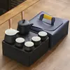 Juego de té de viaje traje pequeño cerámica exterior hogar Kung Fu una tetera cuatro tazas tetera taza portátil regalo creativo