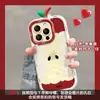 Manzana con Núcleo de Hoja Tridimensional para Funda de Teléfono Móvil Apple 16pro 13 Agujero Fino Divertido 15 Todo Incluido 14 Nicho X Huawei