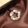 Broche Anillo Hoja de Perla, Femenino, Gama Alta, Accesorio para Traje de Lujo Ligero, Pin de Pedrería, Regalo de Cumpleaños de Nicho