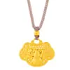 Collar con Candado Ruyi Hueco Estilo Antiguo Filigrana de Plata Pura 999 Forma de Calabaza para Mujer, Cadena de Suéter Estilo Chino Retro, Regalo para Mamá