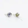 Brincos de Estrela de Cinco Pontas com Zircônia Incrustada em Resina, Brincos Perfurados, Não Precisa Remover, Brincos Coloridos da Moda com Zircônia, Atacado de Joias