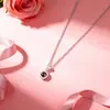 Collar de Proyección de Lujo Ligero Más Vendido Transfronterizo para Mujer, Pequeño y Exquisito, Accesorio de Colgante Simple y Versátil, Joyería para Regalo del Día de San Valentín