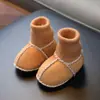 Sapatinhos e Meias Integrados de Lã e Pelo de Ovelha Australiana para Bebê Sapatos de Algodão Quentes Espessos para Outono e Inverno Solado Macio Meias que Não Caem 0-6-12