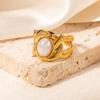 Anel de aço titânio multicolorido de moda transfronteiriça 18k feminino design de nicho sem desbotamento chave de alto nível abertura de sentido ajustável
