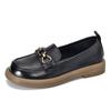 [9,9kg Pares, Podem Ser Combinados] Sapatos de Couro Pequenos Elegantes de Solado Plano, Mocassins Estilo Britânico de Bico Redondo, Couro Bovino
