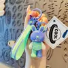 Trendy cool cor combinando relâmpago coelho chaveiro carro pingente bonito desenho animado enfeites casal pequenos presentes atacado