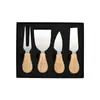 Kit de herramientas para pastel de pizza de queso transfronterizo, cuchillo, tenedor, pala, espátula para mantequilla, mango de madera, cuchillo de queso de acero inoxidable