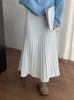Falda plisada gruesa de cachemira adelgazante de cintura alta Otoño e Invierno Nueva Estilo Coreano Largo medio Casual Estilo Dama Falda Paraguas