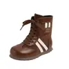 Botas infantiles de estilo alemán nuevo estilo más terciopelo cálido para niños y niñas cremallera lateral casual botas sencillas niños medianos y grandes moda botas de media caña