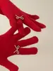 Corea del Sur yegg nicho guantes de punto para mujer con lazo de cuentas pantalla táctil dedos descubiertos cálidos