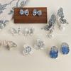 Pendientes de hoja de cristal degradado para mujer, con flores frescas y dulces, de alta gama, combinables con todo.