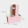 Caixa Portátil para Chá com Leite Caixa de Embalagem de Papel Kraft Caixa Portátil para Arranjo de Flores Materiais para Buquê Caixa de Presente Arte Floral Produtos Semi-acabados