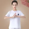 Traje de Tai Chi Primavera e Outono Novo Estilo Chinês Conjunto Rima Antiga China Meia-Idade e Idosos Roupas de Prática de Dança de Verão Algodão Puro