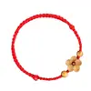 Nuevo Pulsera Estilo Chino, Hilo Rojo Tejido, Exquisita Pulsera/Tobillera de Madera de Durazno y Hilo Rojo Flor de Durazno, Regalo para Hombres y Mujeres, Cuentas de la Fortuna