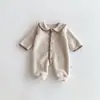 Mono de terciopelo de doble cara estilo coreano para bebé, Otoño e Invierno, Ropa para salir, Mono con forro polar lindo, Chaqueta
