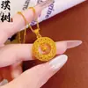 Artículo popular de TikTok: Collar con colgante de pepita de oro pequeño bañado en oro para mujer, lujo ligero con un toque de alta gama, cadena para la clavícula de trébol de cuatro hojas y barra de oro