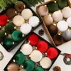Nuevo Juego de Bolas de Navidad Cubiertas de Tela Colgante Caja de Escena Navideña Decoración de Árbol de Navidad