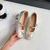 Zapatos Mary Jane de tacón grueso con cabeza redonda a juego de color, aumento de 7 cm, para mujer, 25, estilo nuevo de primavera, estilo Chanel, de boca poco profunda