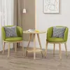 Mesa y sillas de ocio para balcón Mesa de centro de lujo ligero para sala de estar Estilo nórdico B&B hotel negociación Conjunto de tres piezas para influencers mesa y sillas