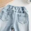 Jeans Acampanados con Bordado de Encaje de Elsa para Niña, Estilo Nuevo Primavera y Otoño, Jeans Súper Bonitos Adelgazantes y Elegantes para Bebé