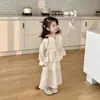 Traje de Primavera y Otoño para Niñas 2026 Nuevo Estilo Francés Chic Camisa de Pierna Ancha Conjunto de Dos Piezas Dulce para Bebé Niña