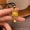 Tienda de Oro Mismo Estilo Collar de Oro Antiguo para Mujer con Colgante de Calabaza, Cadena para Suéter de Brújula de Ocho Tesoros Giratoria, Joyería Chapada en Oro de Cobre
