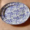 Plato Británico Original de Comercio Exterior Jbs Azul y Blanco de Cerámica con Color Bajo Esmalte Estilo Occidental para Filete, Plato de Cena, Tazón de Postre para Uso Doméstico