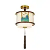 Nova Luminária de Corredor de Madeira Maciça Estilo Chinês, Pequena Luminária de Teto, Novo Modelo 2024, Toda em Cobre, Ultra Brilhante, Luminária Pendente para Entrada, Hall de Entrada, Corredor