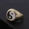 Moda Transfronteriza Europea y Americana Personalidad Aceite Goteando Tai Chi Anillo Abierto Ajustable de Gama Alta Joyería Anillo Estilo Pareja Venta al por Mayor