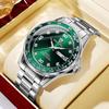 Binbang Calendario Doble Fantasma de Agua Verde Reloj de Hombre Marca para Hombre Correa de Acero Negocios Resistente al Agua Cuarzo Reloj de Hombre Top Diez
