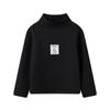 Camiseta interior para niños 2025 de cuello alto medio con forro polar a rayas de manga larga, top cálido para niños y niñas, ropa infantil de estilo coreano para otoño e invierno
