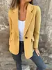 2026 Amazon Europeo y Americano Transfronterizo Otoño e Invierno Nuevo Blazer de Lana Casual para Mujer con Solapa Botones Bolsillo Falso