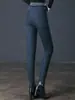 9219 pantalones de invierno ajustados tipo lápiz prenda exterior base cintura alta elástico mom pantalones para mujeres de mediana edad de mediana edad y mayores jeans suaves