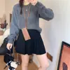 Nueva colección de otoño e invierno: Falda corta de punto plisada, de cintura alta, adelgazante, estilo Miu, perfecta para mujeres petite, versátil falda corta de línea A