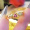 Anillo Candy Sweetheart Moda para Mujer Elegante Exquisito Lujo Ligero Estilo Corte Vintage Anillo Abierto Elegante Anillo para Dedo Trendy