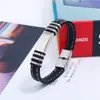 Pulseira de aço inoxidável de aço inoxidável de titânio direto de fábrica fornecimento transfronteiriço de pulseira masculina de silicone europeia e americana entrega de peça única