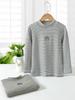 Camiseta de cuello alto medio para niños Otoño e Invierno Nuevo Estilo Niños y Niñas Tops Base Ropa Cálida para Bebés Rayas Versátil t