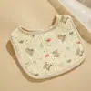 Babero de Gasa de Seis Capas con Forma de Pétalo para Bebé Algodón Puro Clase A Toalla para Babas Babero para Recién Nacido Unisex Estilo Delgado Primavera y Verano