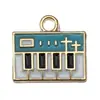 Moda Europeia e Americana Colorida Instrumento Musical Guitarra Violino Piano Tom Liga de Zinco Gota de Óleo DIY Acessórios de Joias Pequenos Pingentes
