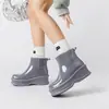 Zapatos de Lluvia Transfronterizos que Aumentan la Altura para Mujer, Suela Suave, Cómodos, Versátiles, Zapatos de Agua, Coreanos, Dopamina, de Goma Antideslizante para Mujer