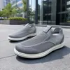 Zapatos Casuales de Malla Tejida de Punto para Hombre de Talla Grande Transfronterizos, Slip-On, Ajuste Ancho, Transpirables, Suela Suave, Mocasines Fáciles de Poner para Viajes Diarios para Hombre