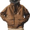 Jereno American classic retro workwear jacket masculina de primavera e outono jaqueta masculina da montanha ao ar livre jaqueta marrom