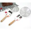 Colador de Línea Espesa, Cuchara para Dumplings Fritos y Fideos, Utensilios de Cocina Comerciales y Domésticos Colador de Acero Inoxidable 201 con Mango de Madera, Colador para Mijo