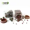 Frasco de Almacenamiento de 900ml con Tapa de Madera y Cáscara de Mandarina, Botella de Almacenamiento para Cáscara de Mandarina, Recipiente para Té, Botella de Plástico para Medicina Herbal China y Frutas Secas