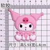 Kuromi Sentada Dibujo Animado Pegamento Suave Accesorios para Joyería DIY Paquete de Materiales para Funda de Teléfono Celular Zapatos con Agujeros Decorativos para Equipaje Hechos a Mano