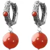 Brincos de Prata 925 Novos Chinoiserie Retrô Antigos com Nuvem Auspiciosa Vazada para Mulheres Brincos de Bola Curta de Ágata Brincos de Estilo Étnico