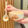 Cuenco de Cerámica para Arroz con Frutas para Uso Doméstico, Modelo Nuevo 2025, Cuenco de Arroz de Alto Valor Estético, Cuenco Individual para Comer Niños, Cuenco de Uso Personal